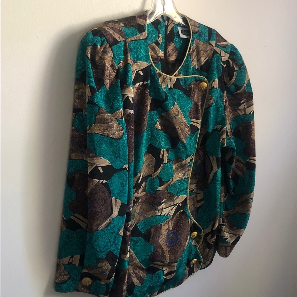 Women's Multicolor Patterned Jacket - Picture 8 of 12